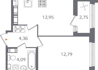 Продажа 1-ком. квартиры, 35.6 м2, Санкт-Петербург, Калининский район