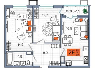 Продается 2-комнатная квартира, 57.6 м2, Краснодар, Прикубанский округ