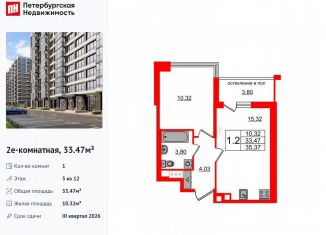 Продам 1-комнатную квартиру, 33.5 м2, Санкт-Петербург, метро Проспект Ветеранов, Кубинская улица, 78к2