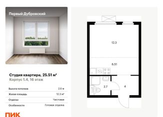 Продается квартира студия, 25.5 м2, Москва, метро Дубровка