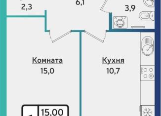 Однокомнатная квартира на продажу, 39.5 м2, Удмуртия