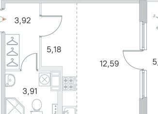 Продаю квартиру студию, 28.6 м2, посёлок Стрельна