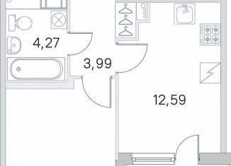 Продается 1-комнатная квартира, 34.9 м2, посёлок Шушары