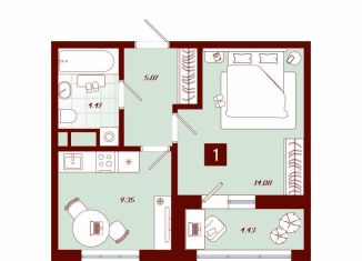 Продаю 1-комнатную квартиру, 32.9 м2, Тобольск, переулок Радищева, 17