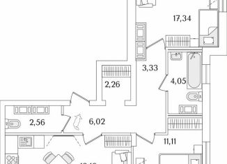 Продам 2-комнатную квартиру, 69.1 м2, Санкт-Петербург, метро Пролетарская, Октябрьская набережная, 116