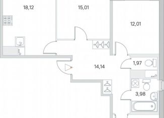 3-комнатная квартира на продажу, 78.7 м2, городской посёлок Янино-1