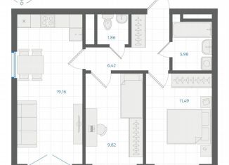 Продаю 2-ком. квартиру, 53.2 м2, Екатеринбург, Ленинский район