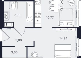 Продается однокомнатная квартира, 41.1 м2, Санкт-Петербург, Невский район, проспект Большевиков, уч3