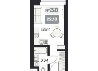 Продаю квартиру студию, 22.2 м2, Новосибирск, площадь Карла Маркса, метро Речной вокзал