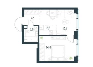 Продается двухкомнатная квартира, 37 м2, Москва, метро Мичуринский проспект, жилой комплекс Левел Мичуринский, к3