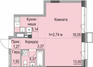 Продается квартира студия, 47.1 м2, Удмуртия, улица Лихвинцева, 17