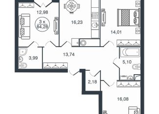 Продам 3-ком. квартиру, 84.3 м2, Тверская область