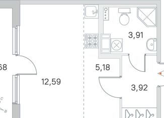 Продам квартиру студию, 28.4 м2, посёлок Стрельна