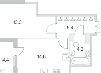 Продажа 1-ком. квартиры, 41.4 м2, посёлок Шушары, улица Нины Петровой, 6к3