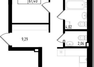 Продается 2-ком. квартира, 61.4 м2, Казань, Авиастроительный район, улица Михаила Миля, 3