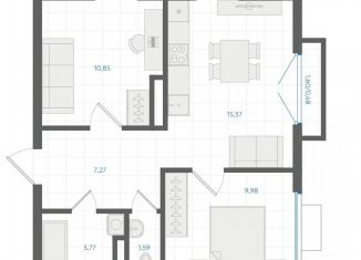 Продам двухкомнатную квартиру, 49.3 м2, Екатеринбург, метро Чкаловская