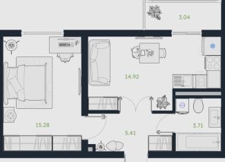 Продается 1-ком. квартира, 40.8 м2, рабочий посёлок Винзили, Сосновая улица, 5