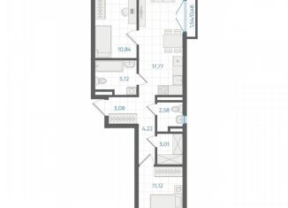 Продается двухкомнатная квартира, 58.4 м2, Екатеринбург