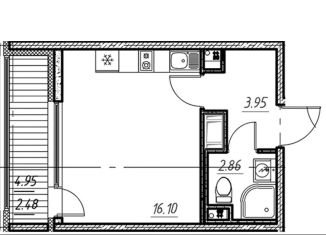 Продажа квартиры студии, 25.4 м2, Санкт-Петербург, метро Звёздная, Среднерогатская улица, 11к2