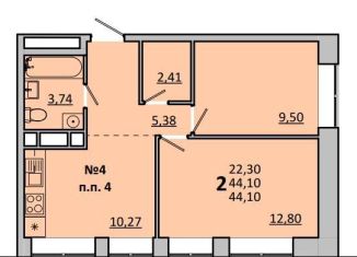 Продается 2-ком. квартира, 44.1 м2, Одинцово