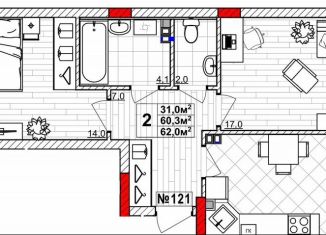 Продаю 2-ком. квартиру, 62 м2, Нижегородская область