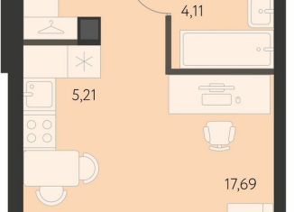 Продажа квартиры студии, 31.1 м2, Екатеринбург, метро Чкаловская, улица Вильгельма де Геннина, 23