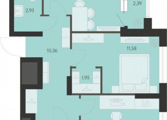 2-комнатная квартира на продажу, 54.2 м2, Екатеринбург