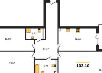 Продам 3-ком. квартиру, 102.1 м2, поселок Васильково