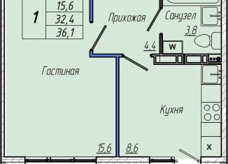 Продажа 1-комнатной квартиры, 36.1 м2, Кемерово, Центральный район, Притомский проспект, 30А