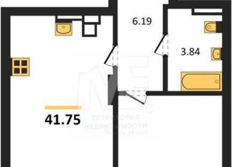 Продам 1-ком. квартиру, 41.8 м2, Калининград, Московский район, Батальная улица, 65Б