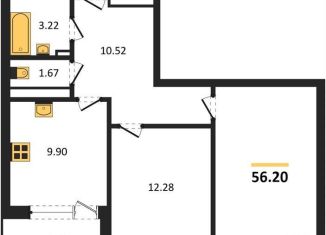 Продажа двухкомнатной квартиры, 56.2 м2, Воронеж, Коминтерновский район, Московский проспект, 66