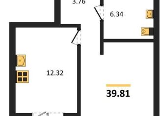 1-ком. квартира на продажу, 39.8 м2, Новосибирск, Игарская улица, 40/2