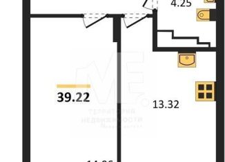 1-комнатная квартира на продажу, 39.2 м2, Калининград, Московский район, Батальная улица, 65А