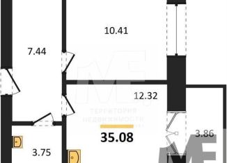 1-комнатная квартира на продажу, 35.1 м2, Калининградская область, Комсомольская улица, 19