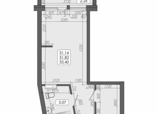 Продажа 1-ком. квартиры, 31.8 м2, Владивосток, улица Мыс Кунгасный, 3Б