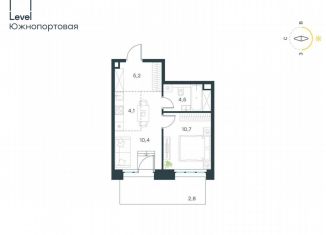 Продаю 2-ком. квартиру, 38.2 м2, Москва, жилой комплекс Левел Южнопортовая, 13, район Печатники