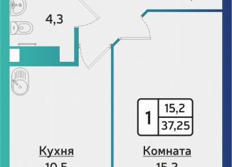 1-ком. квартира на продажу, 37.3 м2, Удмуртия, улица 40 лет Победы, 117