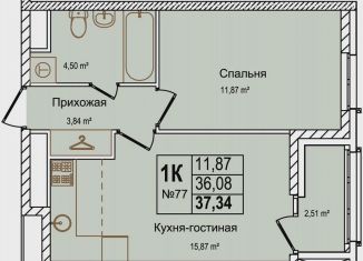 Продается однокомнатная квартира, 37.3 м2, Нижний Новгород, Московский район