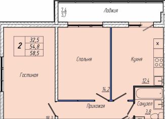 Продам 2-ком. квартиру, 58.5 м2, Кемерово, Притомский проспект, 30Б, Центральный район