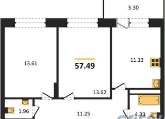 Продаю 2-ком. квартиру, 57.5 м2, Воронеж, Московский проспект, 66