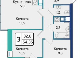 Продаю 3-комнатную квартиру, 54.4 м2, Удмуртия, улица Новаторов, 2к2