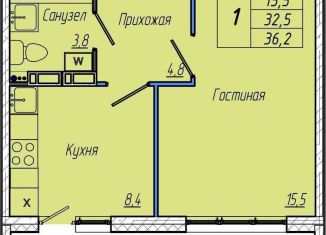 Продаю 1-ком. квартиру, 36.2 м2, Кемерово, Притомский проспект, 30Б, Центральный район