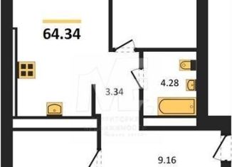 Продаю 2-комнатную квартиру, 64.3 м2, Калининград, Московский район