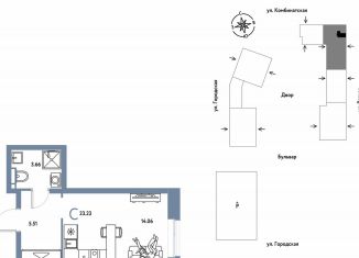 Продам 1-ком. квартиру, 23.2 м2, Екатеринбург, Ленинский район