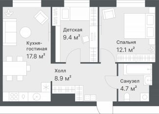 Продажа двухкомнатной квартиры, 52.9 м2, Тюмень