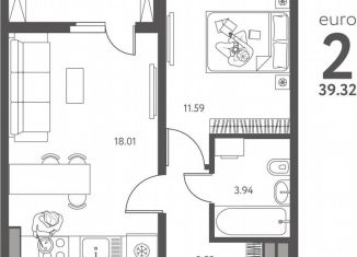 Продается 1-ком. квартира, 39.3 м2, Липецкая область