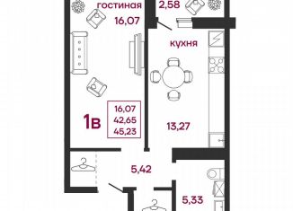 Продаю однокомнатную квартиру, 45.2 м2, Пензенская область, улица Баталина, 31