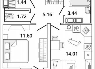 Продаю однокомнатную квартиру, 38.6 м2, Санкт-Петербург, метро Лесная