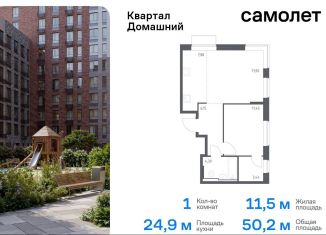 1-комнатная квартира на продажу, 50.2 м2, Москва, ЮВАО, жилой комплекс Квартал Домашний, 2