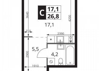 Продам квартиру студию, 26.8 м2, Москва